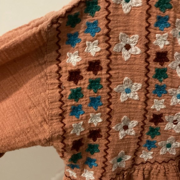 Dex Rust Pink Embroidered Button-Up Dress - Picture 3 of 4